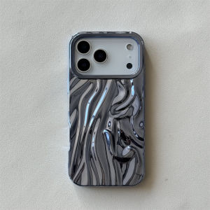 Electroplate 3D Solid Phone Case for Iphone 17 Air 16E 16 15 14 13 12 11 Pro Max Water Ripple Shockproof Tpu Soft Cover