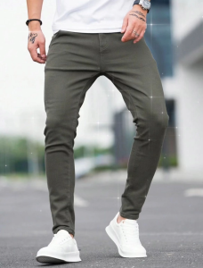 American Retro Mens green Straight Fit Casual Comfortable Denim Loose Pants Oversized Sizes 28-42 Classic Style