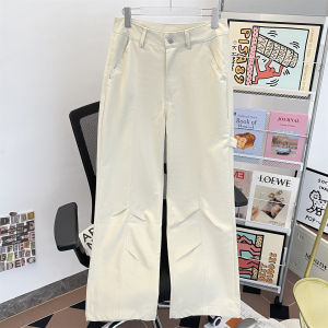 American Style Retro Silhouette Work Pants Men Spring Autumn Loose Straight Leg Washed Design Casual Pants Wide Leg Pants