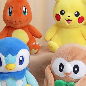 LDCX | LDCX Licensed Pokemon Plush Toys Set - Pikachu Charizard Gengar Squirtle Piplup Psyduck Kawaii Soft Kids Gift