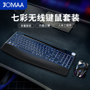 ชุดคีย์บอร์ดและเมาส์แบบไร้สายพร้อมจอแบตเตอรี่ชาร์จได้ 7 สี พร้อมช่องใส่การ์ด คีย์บอร์ดและเมาส์แบบมนุษย์วิทยา