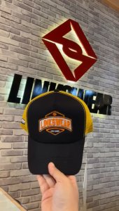 LINKSWEAR Topi Jaring Trucker Hat Pria Distro Black Yellow 111