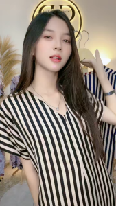 Promo Daster Wanita Motif Salur Dress Salur Laura Daster Wanita Busui