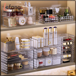 Lefang Bedroom Wardrobe Storage Cosmetic Makeup Brush Holder Organizer with Lid Rotating Dustproof Makeup Brushes Organizer for Vanity