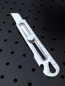 Dao rọc giấy không rỉ bằng thép Carbon Đa Năng có ốc vặn tăng đưa lưỡi dao 18MM-Màu Bạc