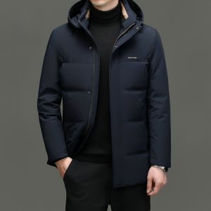 ROMON | Lormen Mens Down Jacket 2023 New Winter Thick Warm Medium-Length Coat Cold-resistant Duck Down Lightweight Cotton Coat