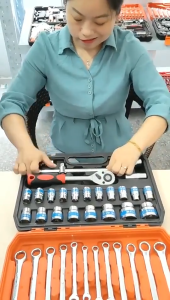 REAIM 37 PCS Tools  Multifunctional Household Torque  Set for Motorcycle Car Bike Socket Wrench