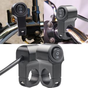 7/8in Aluminum Alloy Motorcycle Handlebar Headlight Switch Two Three-position Waterproof Switch 12V Fog Spotlight Retro Switch