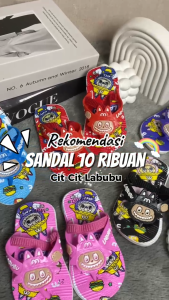 Sandal Japit Anak Labubu cit cit Let Tali