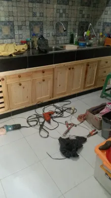 kitchen set dapur bawah bahan jati Belanda harga permeter