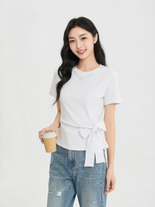 SANFU | Summer New Elegant Slim Fit Bow Tie T-shirt