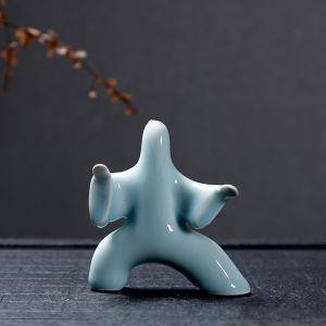 Modern Ceramic Tai Chi Figure Home Decor Bookshelf Decoration Blue Six Styles Porcelain Art Crafts Gift Display Piece