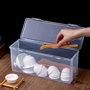 Dust-Proof Tea Set Storage Box Tea Cup Storage Storage Cabinet Kombucha Teapot Small Water Cup Household Desk