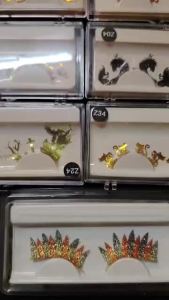 Halloween Exaggerated Eyelashes Creative Stage Makeup Long-Density Colorful Feathers False Eyelash