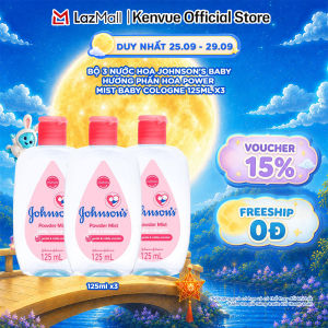 Combo 3 Chai Nước Hoa Cho Bé Johnsons Baby Cologne Hương Phấn Hoa Power Mist Baby Cologne 125ml
