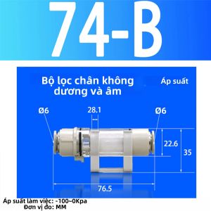 Bộ Lọc Chân Không Loại Ống Lắp Nhanh Một Chạm Dòng ZFC Tương Thích Với Ống SMC Dùng Cho ZFC100-04B 06B 200-06B 08B 54 Ứng Dụng