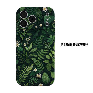 Dark Tropical Leaf Print Phone Case for iPhone 18 17 16 15 14 13 12 11 Air Pro Max Plus Double-layer Cover