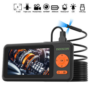 5 Screen Industrial Endoscope HD1920 5.0MP Autofocus Camera HD1080P Single Dual Triple USB Car Inspection Borescope Take Photo