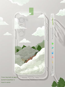 เคสโทรศัพท์ซิลิโคนบางเฉียบ โปร่งแสง สําหรับ Samsung S23 S23+ultra คู่ฝาครอบป้องกัน Galaxy พร้อมส่วนบุคคลด้านข้าง ดีไซน์