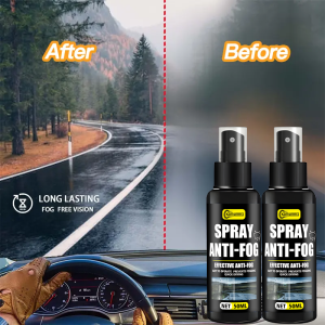 Long-Lasting Anti-Fog Glass Spray (Car Windows/Helmets): Easy Application Clear Vision Enhances Windshield/Interior Visibility