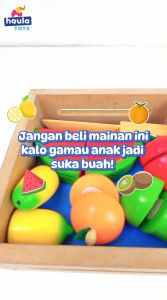 HAULA TOYS || Mainan Edukasi Mainan Kayu Main Masak-Masakan Playrole Sayur Potong Roti Potong