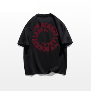 เสื้อยืดแขนสั้นผู้ชาย ฤดูร้อน 2024 ทรงหลวมสบาย ๆ สไตล์ฮิปฮอป สวมใส่สบาย ผ้าฝ้ายแท้ คอกลม ระบายอากาศได้ดี เสื้อตัวบน