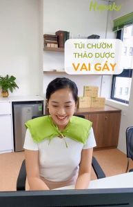 Túi Chườm Thảo Dược Vai Gáy Cổ Hapaku Làm Nóng Bằng Lò Vi Sóng Giảm Đau Nhức Mỏi Vai Thư Giãn