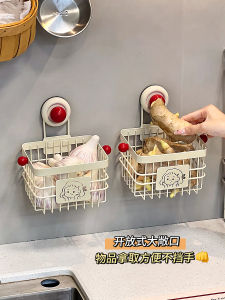 Kitchen Wall Mounted Iron Art Storage Rack Garlic Onion Ginger Egg Holder Small Basket for Spice Storage And Organization
