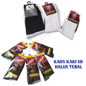 Kaos Kaki Anak Sekolah SD Putih Tapak Hitam Pramuka Murah