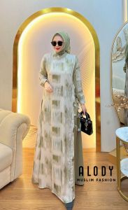 ALODY ANNISA  Baju Dress Candy Crepe Wanita Muslim Annisa Dress By Alody. Nazra Sha