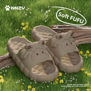 MONLEYTA | Adorable Kids Sheep Slippers Summer Anti-Slip Soft Bottom Bath Slippers Boys Girls Home Wearable Slippers Medium Large Children