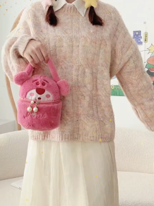 Beg Comel🎀 Makeup Bag Cosmetic Fluffy Plush Storage Toy Cartoon Kuromi Soft Travel Pouch Kids Accessories
