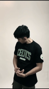 PROMISE Kaos Distro Pria Ft Celtics Premium Baju Katun Combed 24s Free Gantungan Kunci & Sticker Tshirt Cowok Pendek Hitam