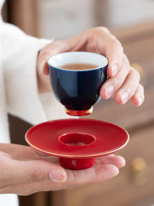 Sứ Xanh Bộ Trà Ly Sử Dụng Tại Nhà Gongfu Trà Uống Ly Nhỏ Coaster Khay Trà Chủ Cốc Đĩa Truyền Thống Phong Cách Trung Hoa