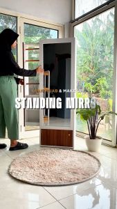 Adapta - Standing Mirror - Cermin Lantai Lemari Hijab dan Rak Makeup -Cermin Full Body Storage Depan