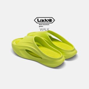 Ladoll Flip-Flops Shock-Absorbing Non Slip Thick Sole Mens and Womens Couple Casual Sports Fashion Brand Beach Non Slip Outdoor Slippers