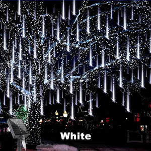 Solar Meteor Shower String Lights Outdoor Indoor Waterproof Hanging LED Decoration Lights for Tree Party Garden Holiday Lighting