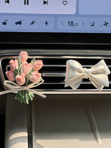 เครื่องประดับตกแต่งรถยนต์ดอก Tulip หอมสดชื่น หินหอม ดอกไม้ ตกแต่งหน้าจอแสดงผล ของขวัญหอมเบาๆ