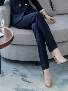 Shiluya Straight Leg Suit Pants Womens Autumn Spring Slimming Commute Versatile Black Western Skirt Pants Dry Cleanable