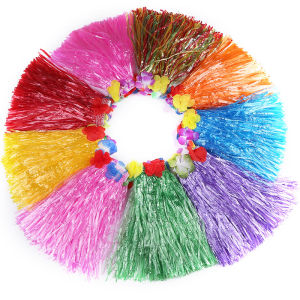 Plastic Fibers Girl Hawaiian Hula Skirt Hula Grass costume Garland Flower child Skirts Hula dress up Party Hawaii Beach30cm/40cm