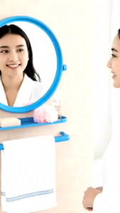 Elegance กระจกห้องน้ำ ชุดกระจกกลม 3 ชิ้น วันเดอร์เกิร์ล ขนาด55x48.5ซม ติดตรงผนัง พร้อมน็อตยึด