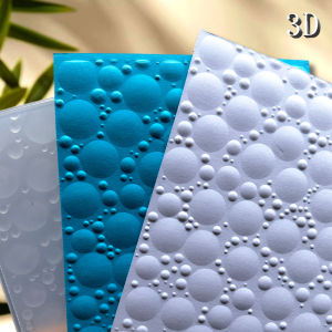 Large and Small Bubble Design 3D Die-cut Folders for Card Making and Scrapbooking - Durable Plastic Easy to Die-cut White - Pe