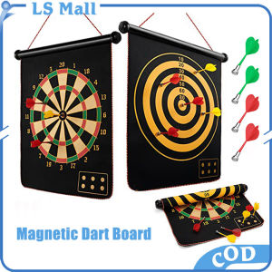 [TOP SALES] Magnetic Dart Board Double-Sided Safe Dart Game Set with 4 Safety Darts