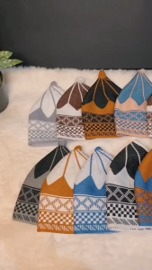 Zuraya Peci Rajut Sholat Motif Rumin Bahan Tebal dan Adem Premium