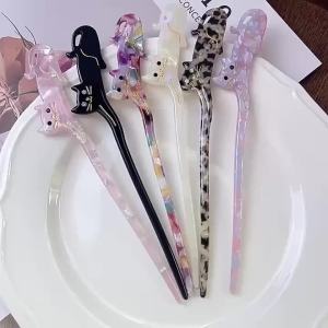 Chinese Style Hairpin For Women Creative Cat Flower Tassel Hair Stick Cute Kitten Ornament Wooden Hairpin Hair Accessories 1pc