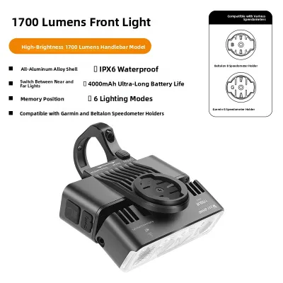 West Biking | Multi-Function Bike Light with Handlebar Mount Headlight Speedometer Camera Mount for Night Riding