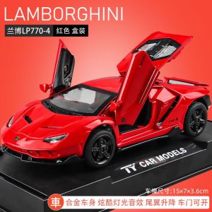 Hiasan Miniatur Die-Cast Mobil Lambo LP770 mobil sport supercar paduan model mobil mainan simulasi model mobil sport miniatur Mobil hiasan koleksi