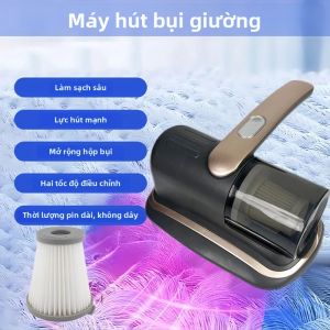 Máy Hút Bụi Cầm Tay Không Dây Tích Hợp Đèn UV-C Lọc HEPA Lực Hút 12KPa Rung Siêu Âm Dùng Cho Giường Ghế Sofa Ghế Ô Tô Thảm.