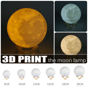 【HOSPORT】3D Moon Lamp USB LED Night Moonlight Gift Touch Sensor 3 Colors Changing-188506【1-3 days delivery】