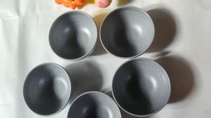 Chén ăn cơm nhựa melamine cao cấp nhám xám Co15 đường kính 11.4 x 5.8 cm cao